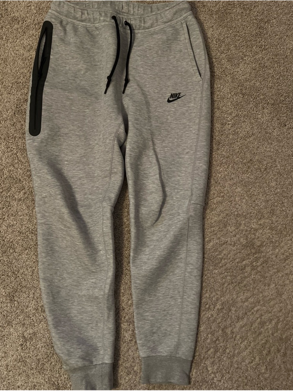 Nike tech Gray Jogger Sweatpants with Black Accents